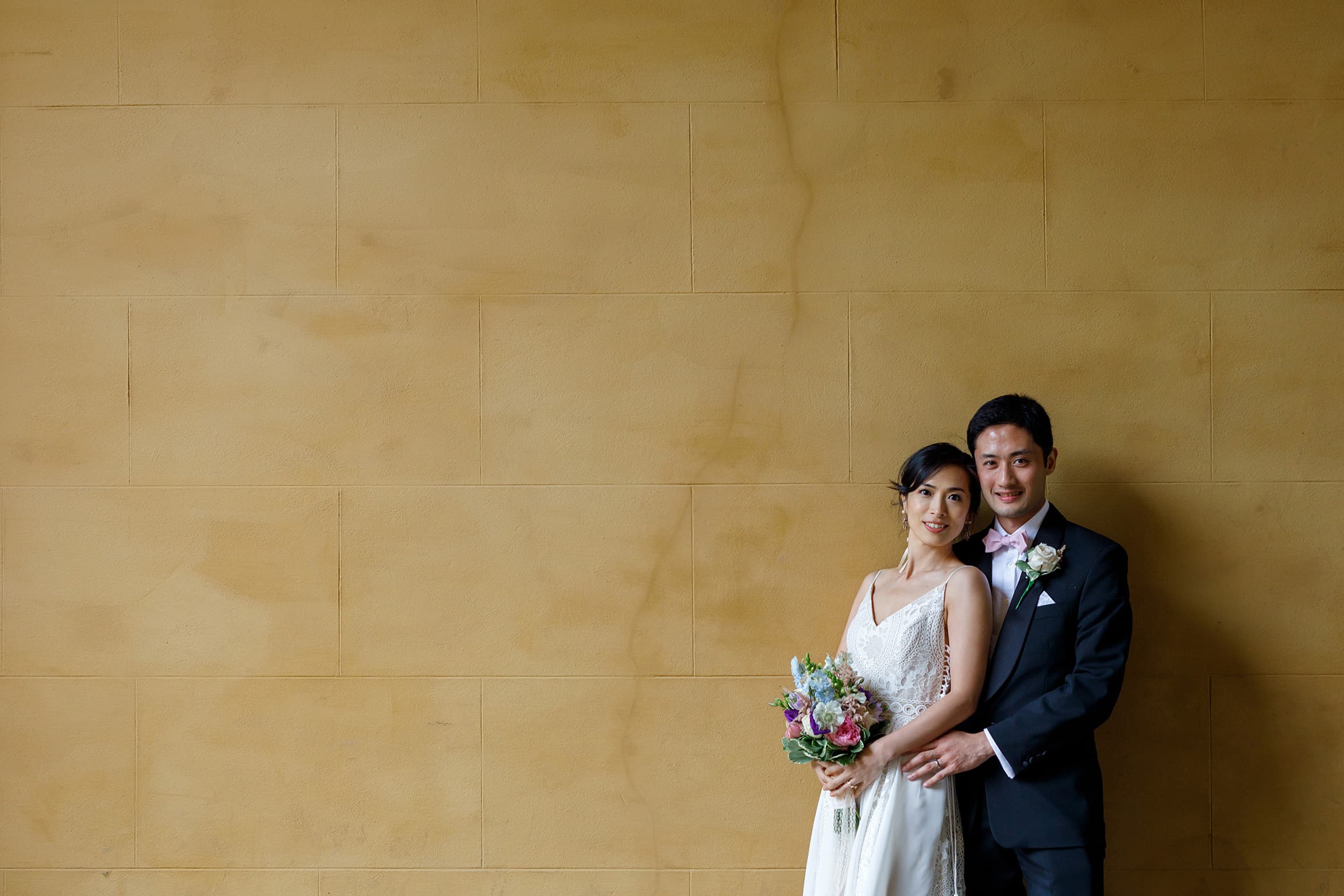 bride and groom at the cambridge wedding